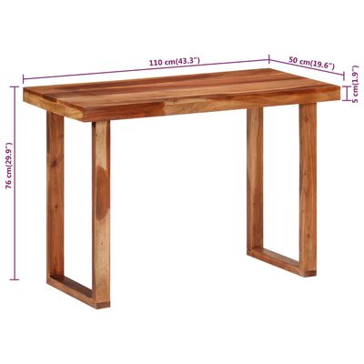 vidaXL Valgomojo stalas, 110x50x76cm, akacijos medienos masyvas