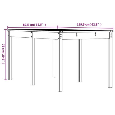 vidaXL Sodo stalas, 159,5x82,5x76cm, duoglas eglės medienos masyvas