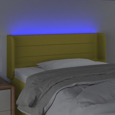 vidaXL Galvūgalis su LED, žalios spalvos, 103x16x78/88cm, audinys