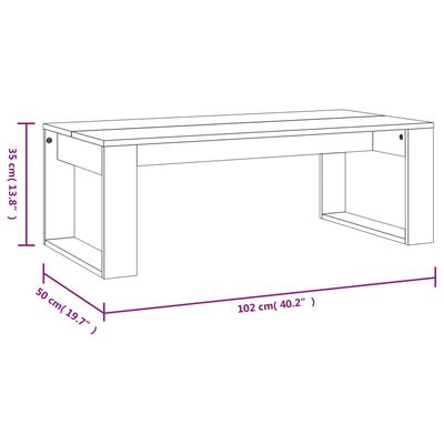 vidaXL Kavos staliukas, betono pilkas, 102x50x35cm, apdirbta mediena