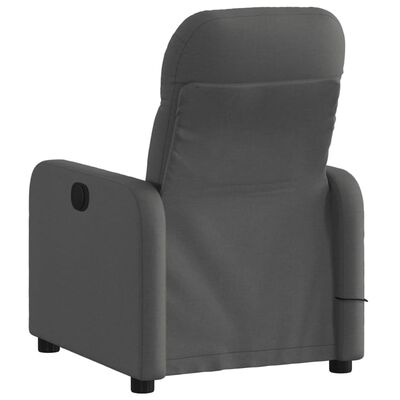 vidaXL Atlošiamas masažinis krėslas, tamsiai pilkos spalvos, audinys
