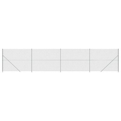 vidaXL Tinklinė tvora su flanšais, sidabrinės spalvos, 1,8x10m