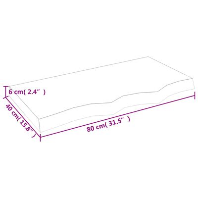 vidaXL Vonios stalviršis, tamsiai rudas, 80x40x(2-6)cm, mediena