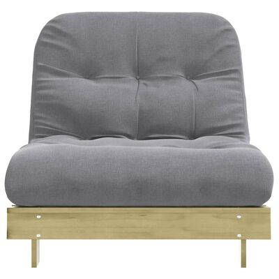 vidaXL Futono sofa-lova su čiužiniu, 90x206x11cm, impregnuota pušis