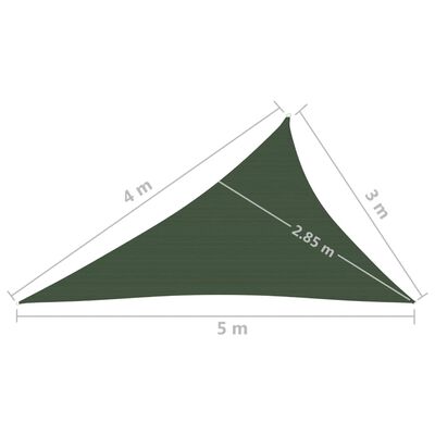 vidaXL Uždanga nuo saulės, tamsiai žalia, 3x4x5m, HDPE, 160g/m²