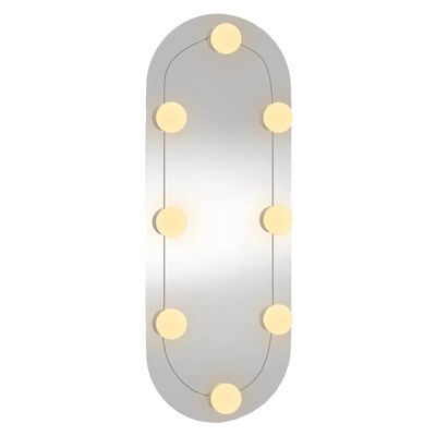 vidaXL Sieninis veidrodis su LED lemputėmis, 20x50cm, stiklas