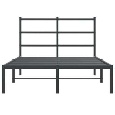 vidaXL Metalinis lovos rėmas su galvūgaliu, juodos spalvos, 120x190 cm