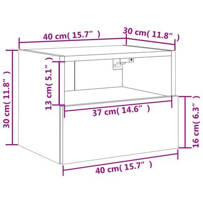 vidaXL Sieninės TV spintelės, 2vnt., juodos, 40x30x30cm, mediena