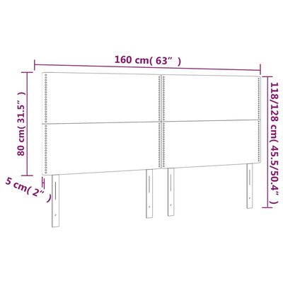 vidaXL Galvūgalis su LED, rožinės spalvos, 160x5x118/128cm, aksomas