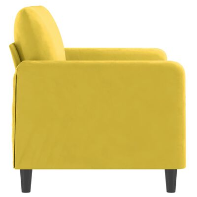 vidaXL Dvivietė sofa, geltonos spalvos, 120cm, aksomas