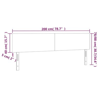 vidaXL Galvūgalis su LED, žalios spalvos, 200x5x78/88cm, audinys