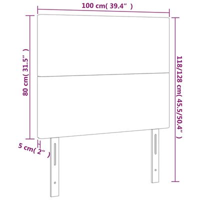 vidaXL Galvūgalis su LED, juodos spalvos, 100x5x118/128cm, aksomas