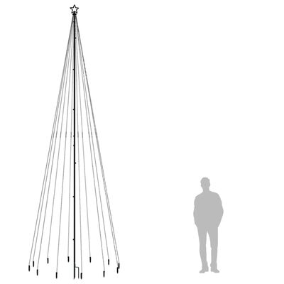 vidaXL Kalėdų eglutė su kuoliuku, 500cm, 732 šaltos baltos spalvos LED