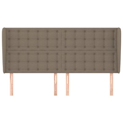 vidaXL Galvūgalis su auselėmis, taupe, 203x23x118/128cm, audinys