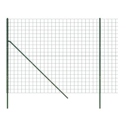 vidaXL Vielinė tinklinė tvora, žalia, 2,2x25m, galvanizuotas plienas