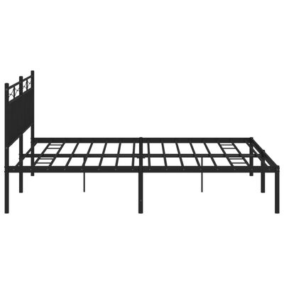 vidaXL Metalinis lovos rėmas su galvūgaliu, juodos spalvos, 180x200cm