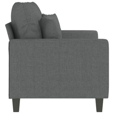 vidaXL Dvivietė sofa, tamsiai pilkos spalvos, 120cm, audinys