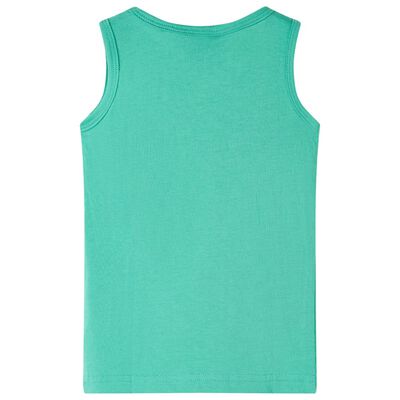 Vaikiški marškinėliai be rankovių, žalios spalvos, 116 dydžio