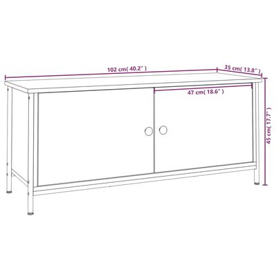 vidaXL TV spintelė su durelėmis, juoda, 102x35x45cm, apdirbta mediena