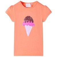 Vaikiški marškinėliai, neoninės oranžinės spalvos, 92 dydžio