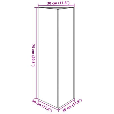 vidaXL Sodo lovelis, baltos spalvos, 30x26x75cm, plienas, trikampis