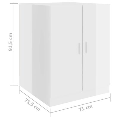 vidaXL Skalbimo mašinos spintelė, balta, ypač blizgi (808392+808401)