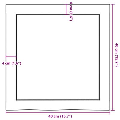 vidaXL Vonios stalviršis, šviesiai rudas, 40x40x(2–6)cm, mediena