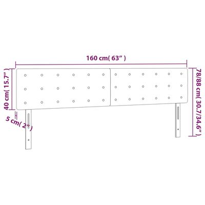 vidaXL Galvūgalis su LED, juodos spalvos, 160x5x78/88cm, aksomas