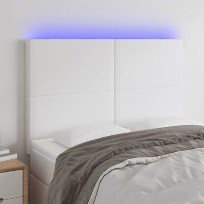 vidaXL Galvūgalis su LED, baltos spalvos, 144x5x118/128 cm