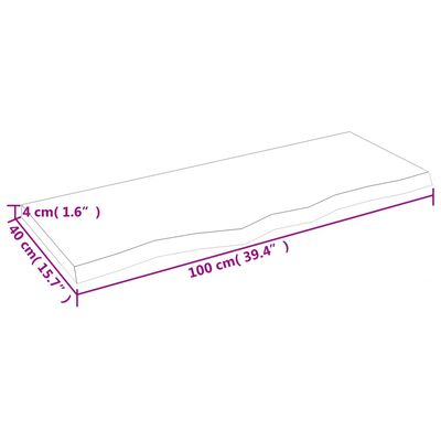 vidaXL Vonios stalviršis, tamsiai rudas, 100x40x(2-4) cm, mediena