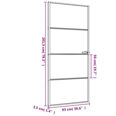 vidaXL Vidaus durys, juodos, 93x201,5cm, grūdintas stiklas/aliuminis