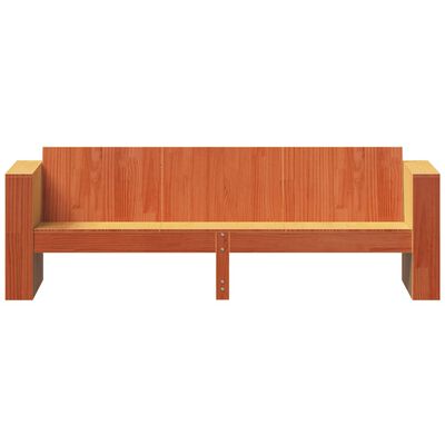 vidaXL Trivietė sodo sofa, vaško ruda, 189x60x62cm, pušies masyvas