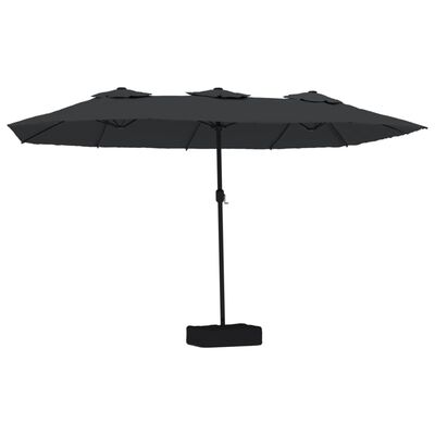 vidaXL Dvigubas skėtis nuo saulės, juodos spalvos, 449x245cm
