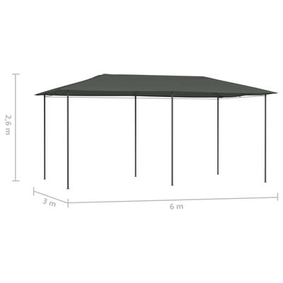 vidaXL Pavėsinė, antracito spalvos, 2,98x5,3x2,59m, 160g/m²