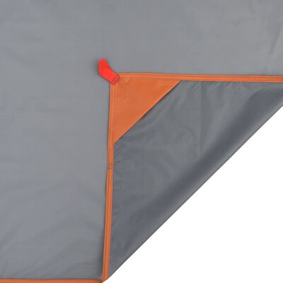 vidaXL Iškylų paklotas su kuoliukais, pilkas/oranžinis, 205x155cm