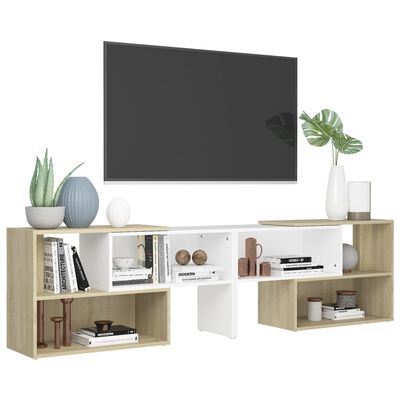 vidaXL Televizoriaus spintelė, balta ir ąžuolo, 149x30x52cm, mediena