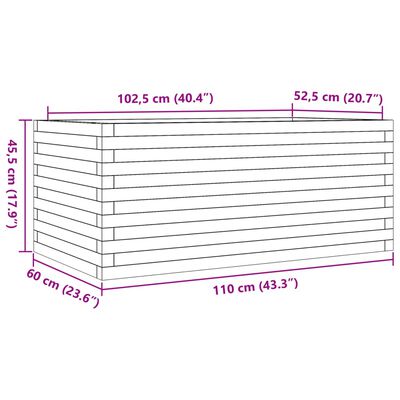 vidaXL Sodo lovelis, 110x60x45,5cm, impregnuota pušies mediena