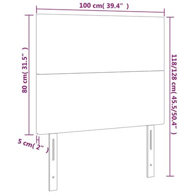 vidaXL Galvūgalis su LED, žalios spalvos, 100x5x118/128cm, audinys