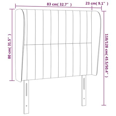 vidaXL Galvūgalis su auselėmis, juodas, 83x23x118/128cm, audinys