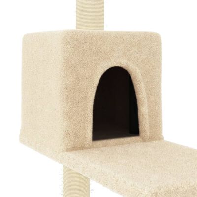 vidaXL Draskyklė katėms su stovais iš sizalio, kreminės spalvos, 95cm