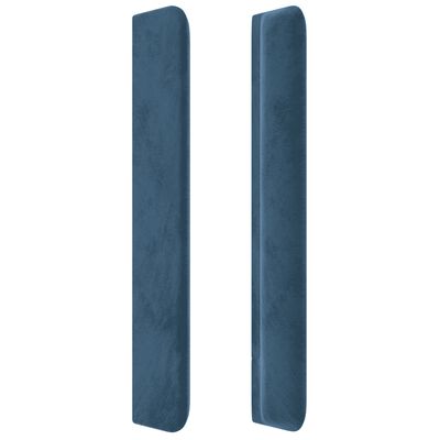 vidaXL Lova su spyruoklėmis ir čiužiniu, mėlyna,90x200 cm, aksomas