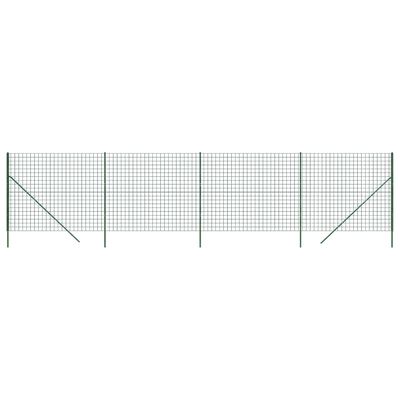 vidaXL Vielinė tinklinė tvora, žalia, 2x10m, galvanizuotas plienas