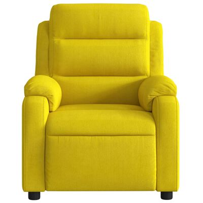 vidaXL Atlošiamas masažinis krėslas, geltonos spalvos, aksomas