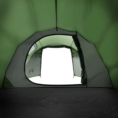 vidaXL Stovyklavimo palapinė, žalia, trivietė, tunelinė