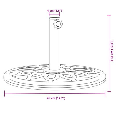 vidaXL Skėčio nuo saulės pagrindas 38/48mm skersmens stulpams, 12kg