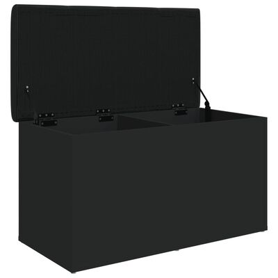 vidaXL Suoliukas-daiktadėžė, juodas, 82x42x45cm, apdirbta mediena