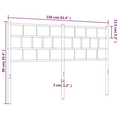 vidaXL Metalinis galvūgalis, juodos spalvos, 150cm