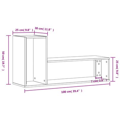 vidaXL Televizoriaus spintelės, 2vnt., rudos ąžuolo, 100x30x50cm, MDP