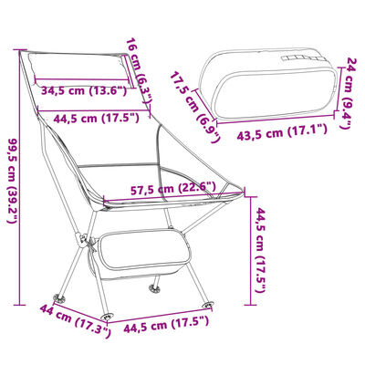 vidaXL Stovyklavimo kėdės, 2vnt., juodos, oksfordo audinys/aliuminis