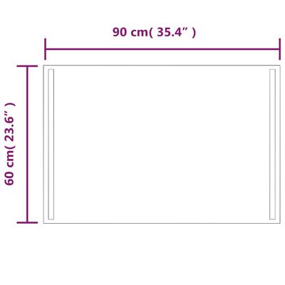 vidaXL Vonios kambario LED veidrodis, 60x90cm